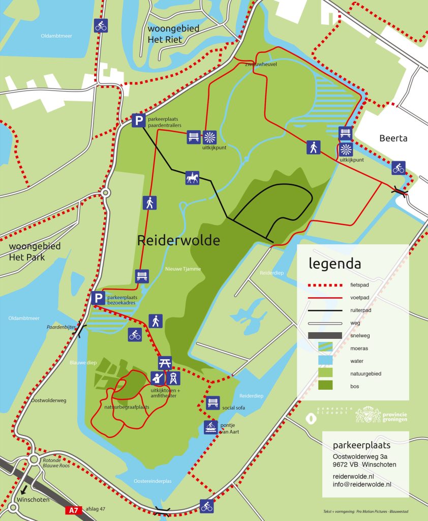 Kaart natuurgebied Reiderwolde